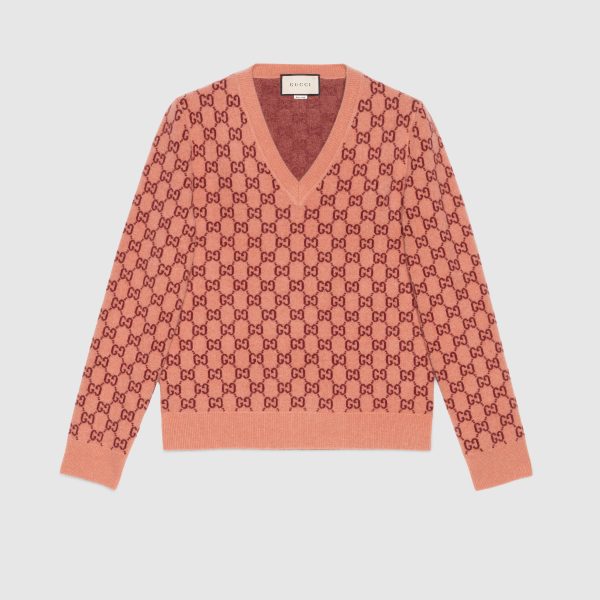 GG wool V-neck sweater