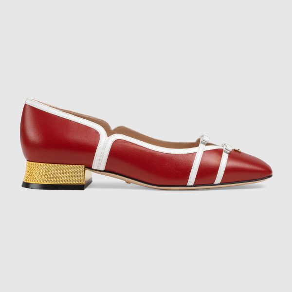 Leather ballet pump